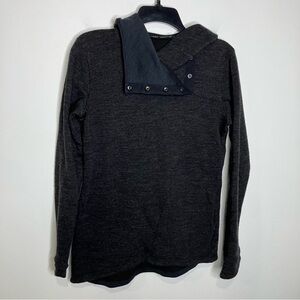 Nau charcoal gray hooded sweatshirt wool Blend women’s size medium
